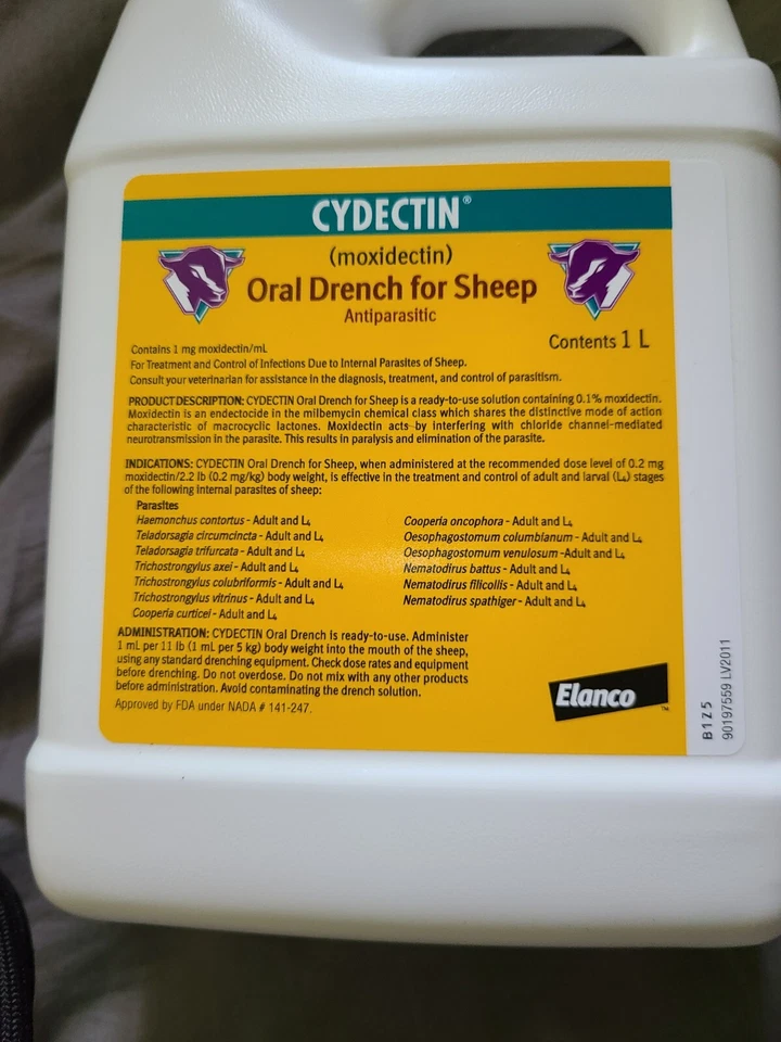ELANCO Animal Health 22702540 Cidectina 0.1% Oral Drench ANTIPARASITARIO - 1L Foto 3 de 4