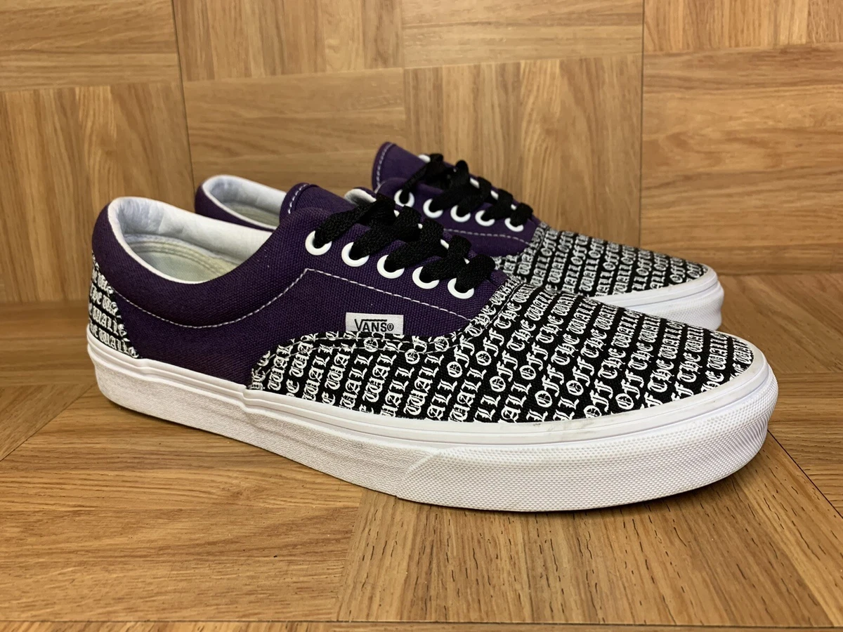 RARE VANS Era Off The Wall Spell Out Sz 10.5 Men s Shoes Purple