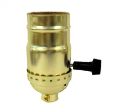 3-WAY BRASS-PLATED LAMP PART SOCKET W/SET SCREW     TR-25
