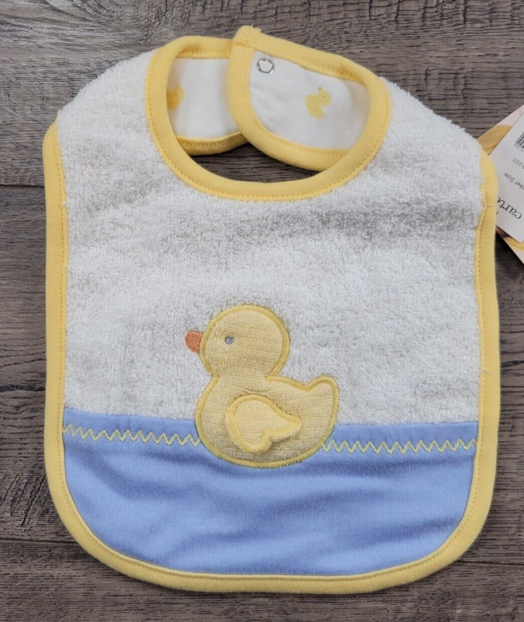 Baby Boy Girl New Vintage Carter's Baby Little Duckie Terry Cloth Baby Bib