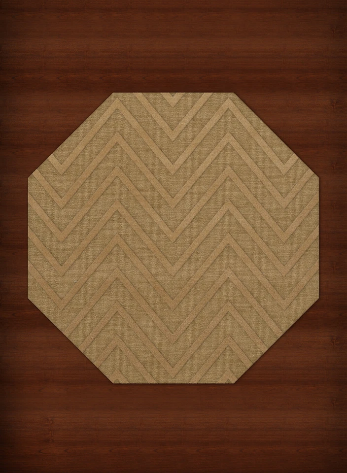 Yellow Transitional Hand Hooked Stripes Chevrons Zig Zags Area Rug Striped DV4 - Image 2 of 2