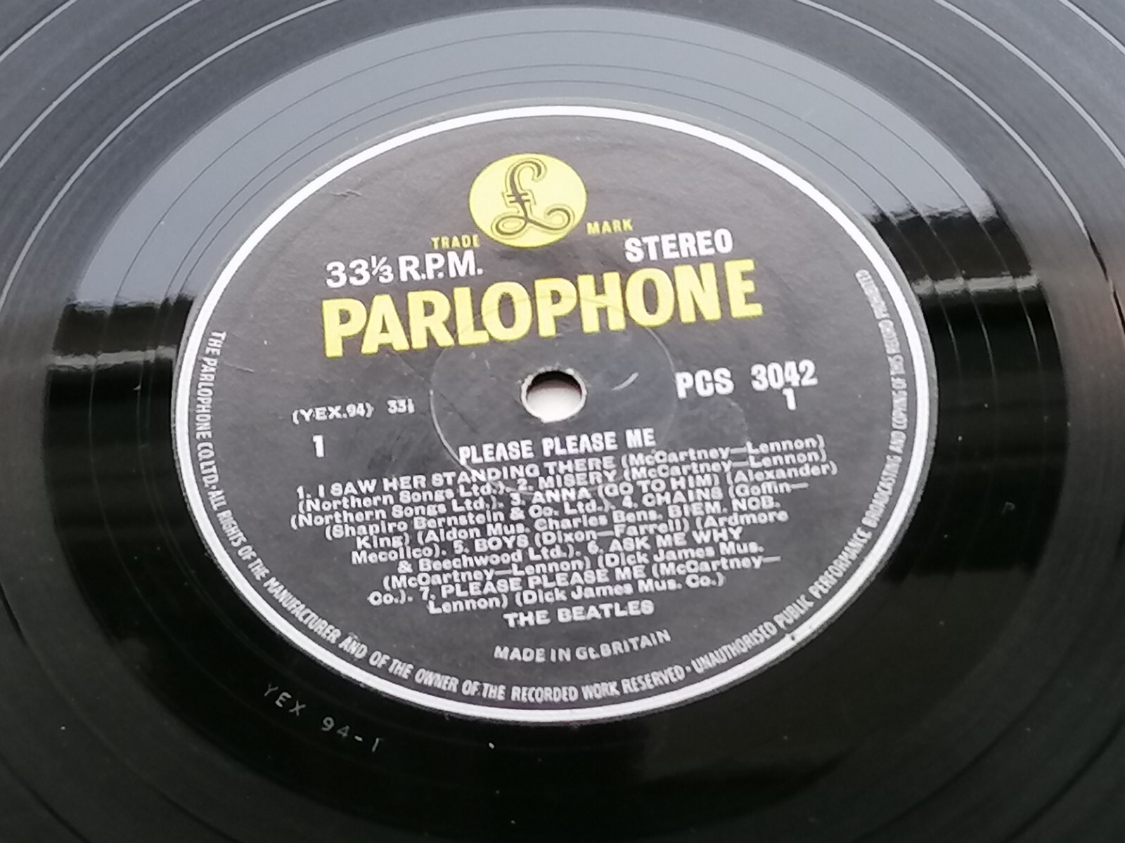 THE BEATLES  1963  PLEASE PLEASE ME U.K. STEREO  LP  33 1/3   EJD SL