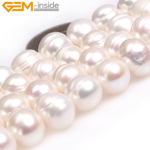 Near Round Freshwater Pearls Beads For Jewelry Making 15" Strand 8-9mm Shell - Picture 26 of 26
