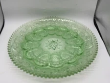 Vtg Indiana Glass Tiara Chantilly Green Sandwich 12" Deviled Egg Server Plate