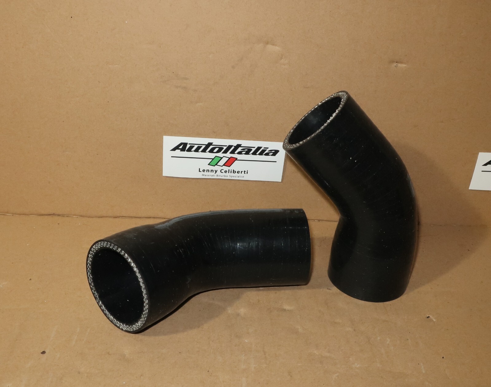Maserati Biturbo  TURBO INTAKE HOSE SET  to Chrome Pipe elbow NEW 312420310  3V