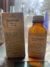 Vintage bottle of Pyrrolazote. By Upjohn Co. Kalamazoo, Michigan. EMPTY