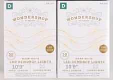 2X Wondershop Dewdrop String LED Lights 30 ct Warm White Copper Wire 10'9" New