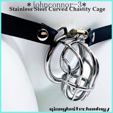 Stainless Steel Metal Curved Chastity Cage Male Chastity Device Binding Man
