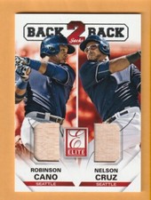 Robinson Cano Nelson Cruz Seattle Mariners 2015 Elite Back 2 Back Jacks Bat Card