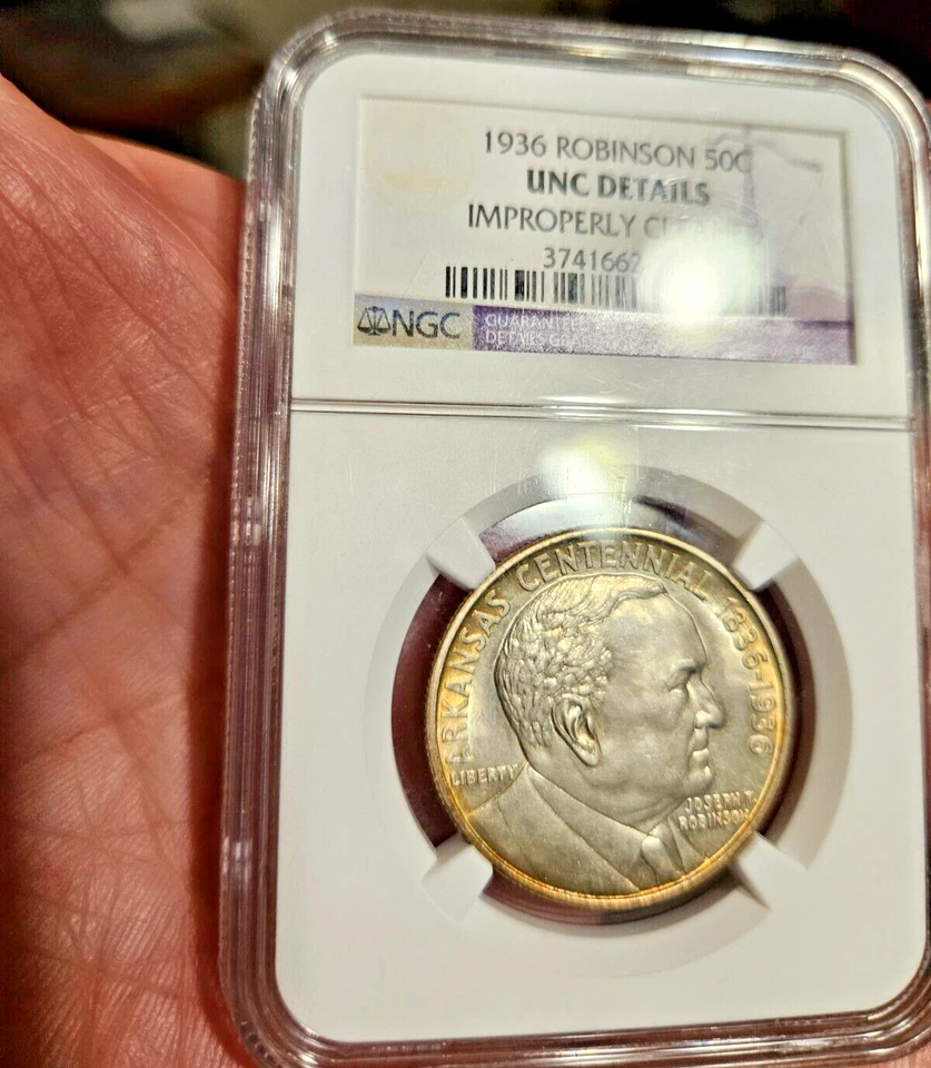 MAKE AN OFFER! 1936 ROBINSON ARKANSAS AR Commemorative HALF DOLLAR NGC MS 60 UNC - Image 3 of 4