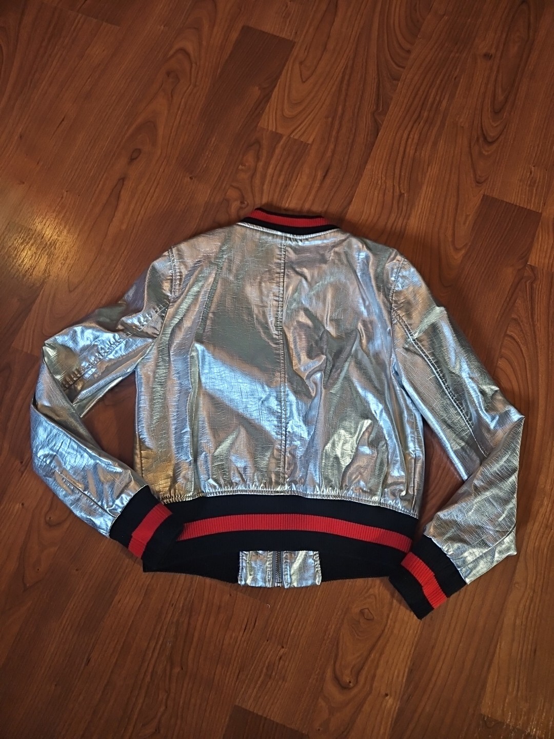 Size Small Silver AFTF Basic Bomber Jacket With E… - image 10