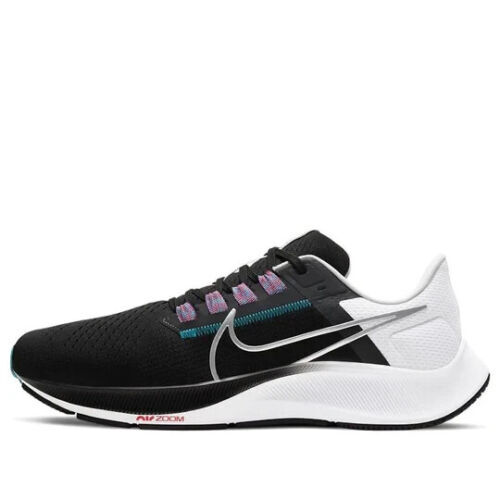 Nike Air Zoom Pegasus 38 Men Black Metallic Silver White