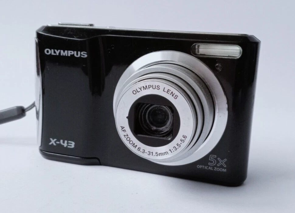Olympus X43 Compact Digital Camera 14MP 5x Optical Zoom 2 GB Memory Card Black