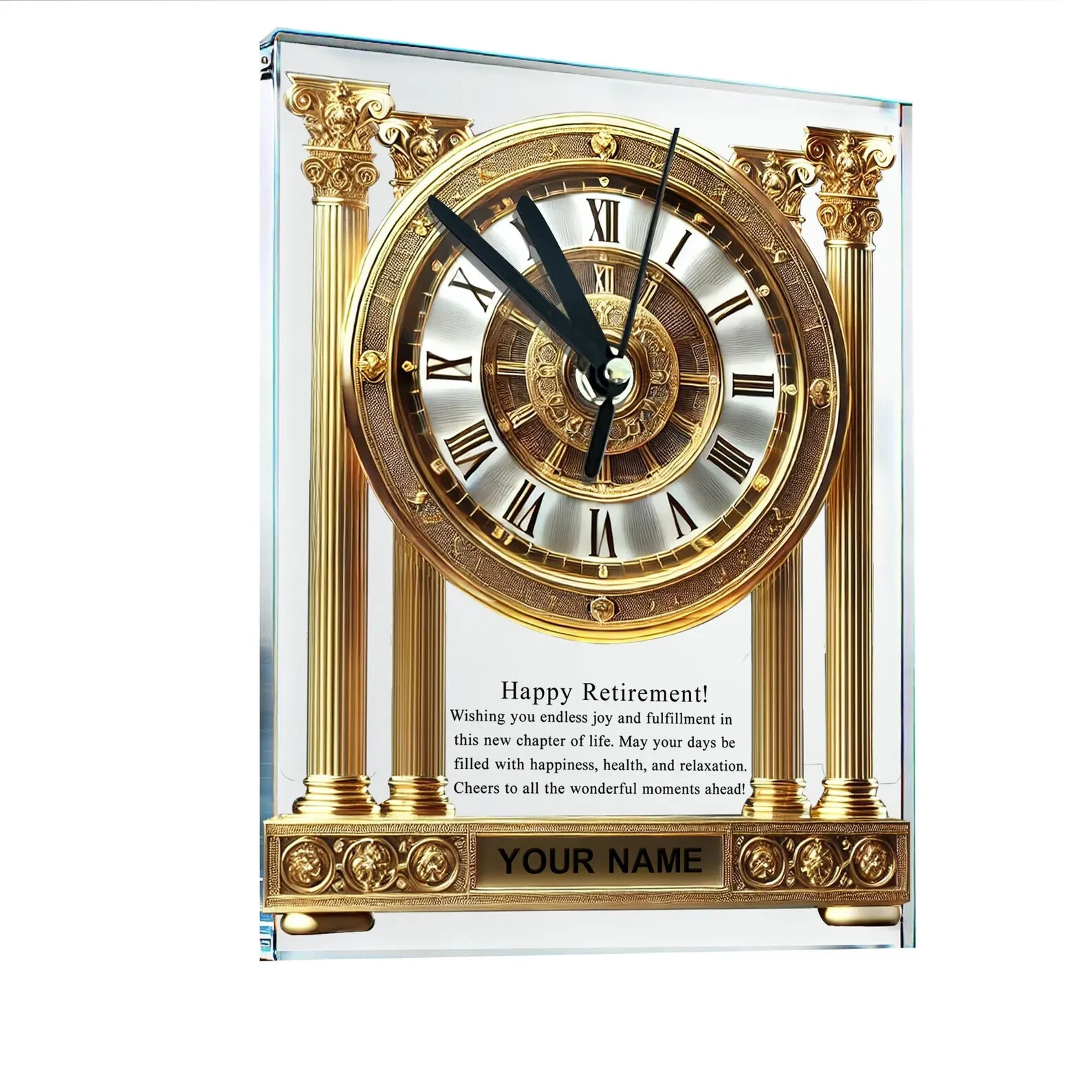 Personalized Retirement Clock &ndash; Custom Name Desk or Wall Clock Gift for Him/Her