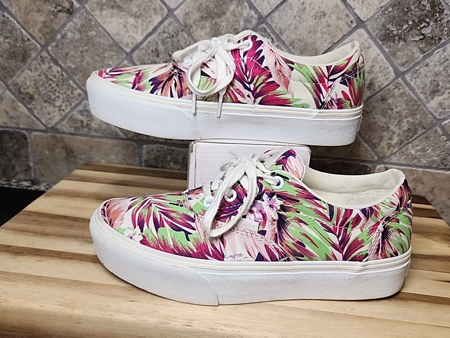 Vans Scarpe Donna 8 M Off The Wall Impilate Platform Floreale Sneakers Multicolore