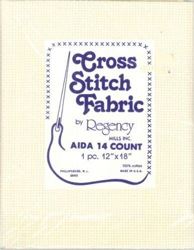 Regency Ivory Aida 14 Count 12" x 18" 100% Cotton Cross Stitch Fabric NIP