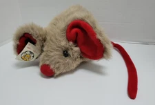 VTG Mary Meyer Mort Mouse Plush Stuffed Animal Soft Brown Fur Long Red Tail