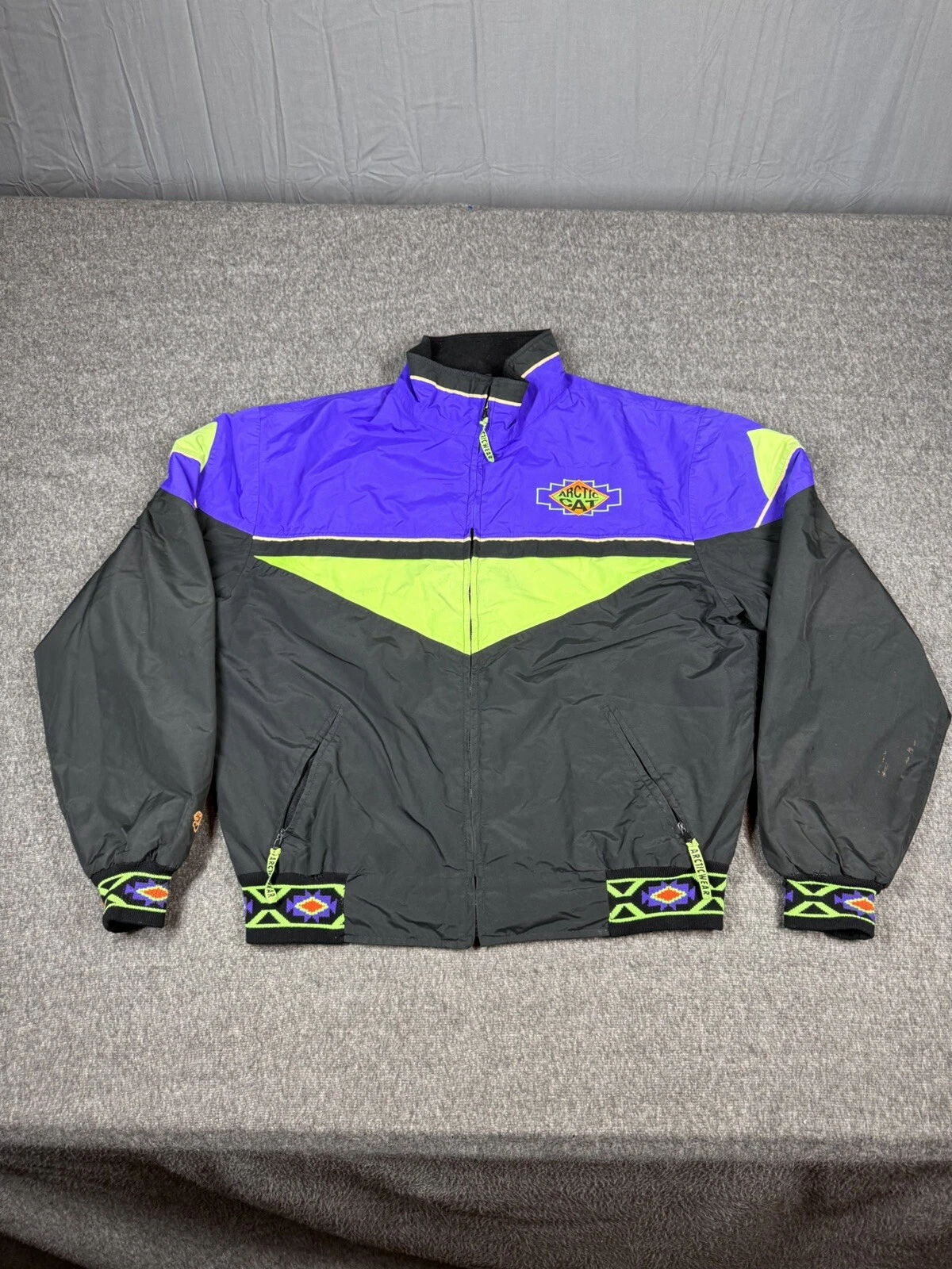 Arctic Cat Mens Jacket Size XLT Black Zip Goretex Vintage Colorblock ATV Snow