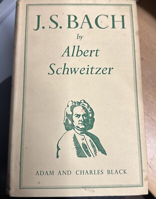 J.S. BACH Volume 1 by Albert Schweitzer 1950 Hardcover HC Free Shipping