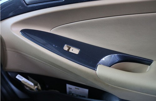 For Hyundai Sonata 2011-2014 Carbon Fiber Window Switch Panel Cover Trim 4PCS - Bild 6 von 7