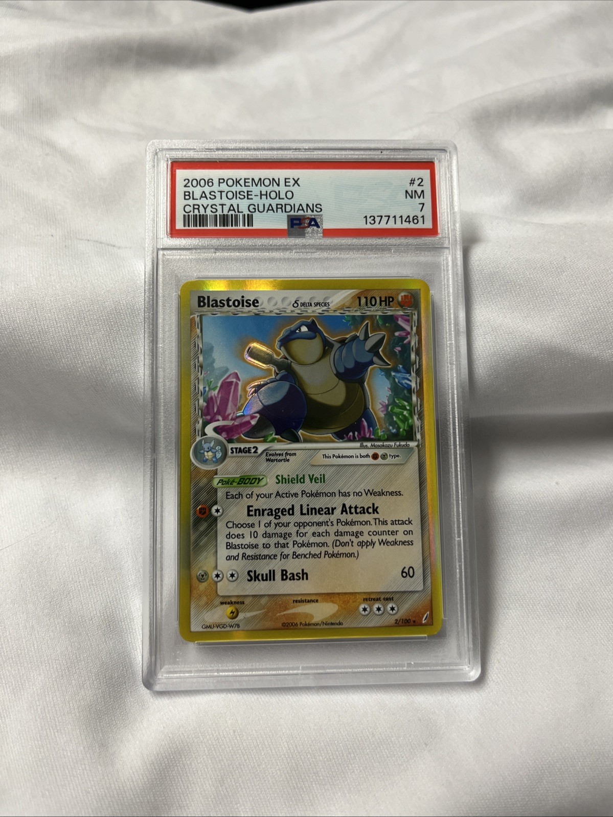 Near Mint Blastoise EX Crystal Guardians Holo Rare Card 2/100 Delta Species