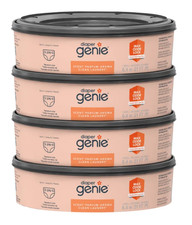 Diaper Genie Clean Laundry Scent Round Refill 4-pack, 1080-count, Plus 2 Carbon
