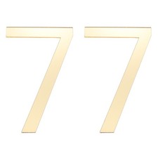 2 Pezzi Numeri Civici 4 Pollici Autoadesivi Acrilico Numero Civico Moderno Oro (7)