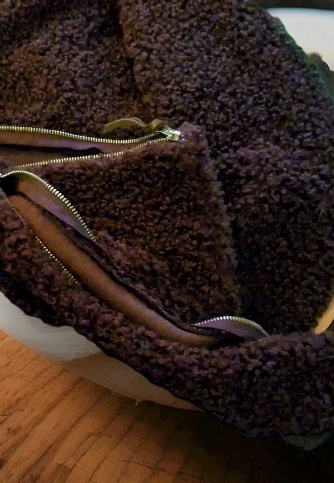 2- Fundas de almohada difusas de peluche fundas 19"X19" uva ciruela cuero borla cremallera Foto 2 de 4