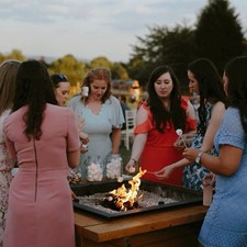 Large Wooden Fire-pit with Swing Arm For Hot Drinks/Cooking. Tentipi Bamse Max