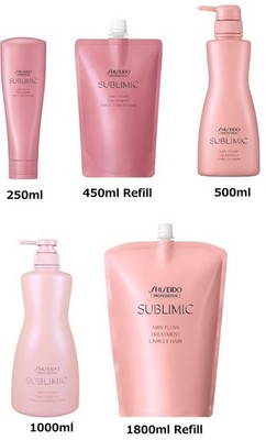 Shiseido Sublimic Airy Flow Treatment 250/450/500/1000/1800ml Unruly Hair Care