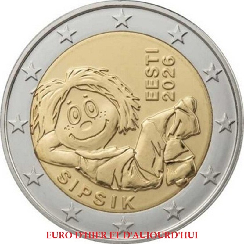 PREVENTE 2 Euro Estonie 2026 hommage au personnage enfantin sipsik