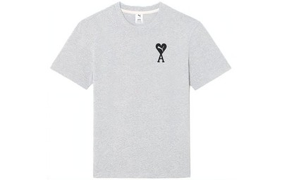 PUMA Ami Paris X  SS22 Embroidered Heart Casual Crew Neck Short Sleeve T-Shirt
