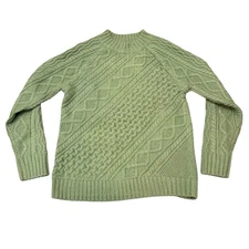 Lime Green Cableknit Mockneck Sweater Estimated Size S Tags Removed