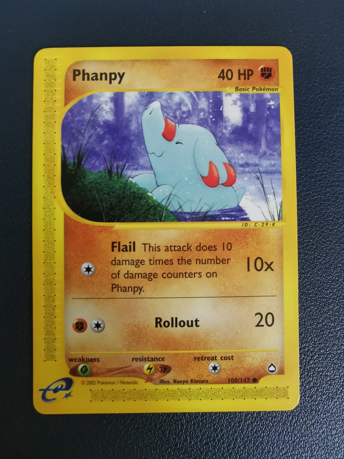 Pokemon Card Phanpy 100/147 Aquapolis Common WOTC