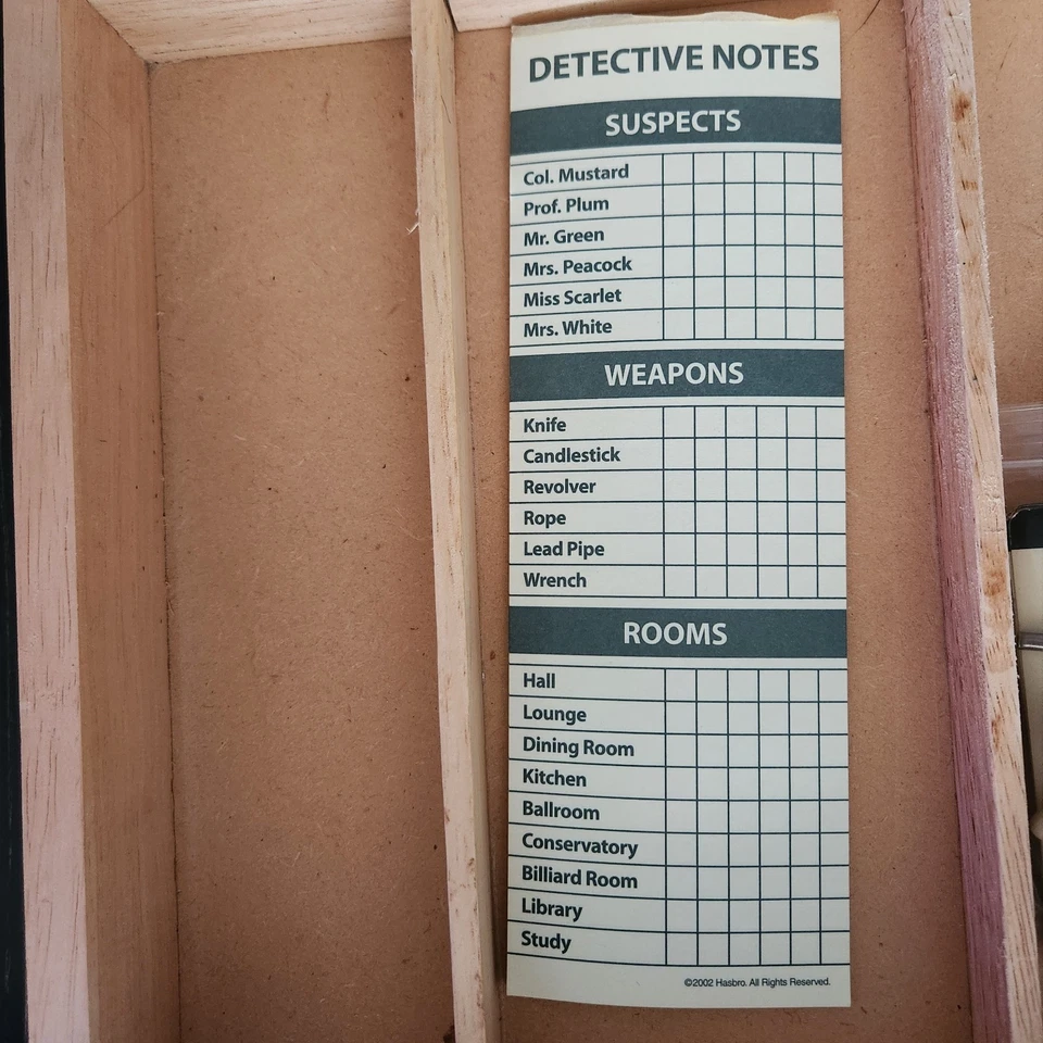 Clue Board Game Vintage Edition 2007 Nostalgia Games Series Wood Box - Image 4 of 4