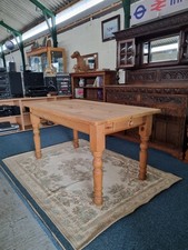 Vintage Pine Farmhouse Scrub Top Dining table with Drawer