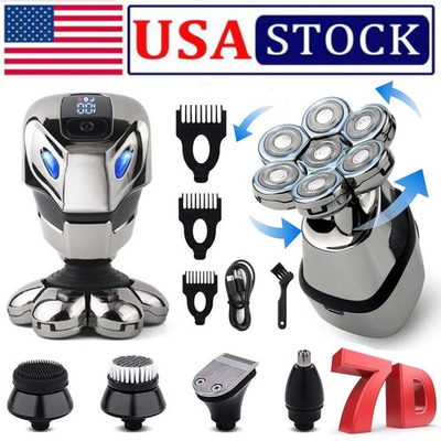 #ad Wet Dry 7D 5 in 1 Shaver Cordless Hair Trimmer Bald Head Razor Electric For Men $24.99