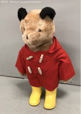 Paddington Bear Plush Eden 1977 Vintage 15 Inch Red Felt Coat Yellow Boots