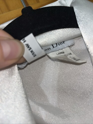 Vintage Christian Dior White Nightgown Robe 100% Polyester CD 3 Pockets Large - Picture 13 of 18