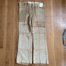 NWT 70s Vintage Days Chunky Mega Corduroy Flared Pants Talon Zip Made in USA 34