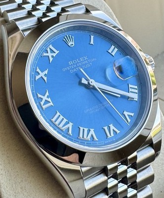 Rolex Datejust 126300 Blue Roman Dial Automatic Stainless Steel Watch