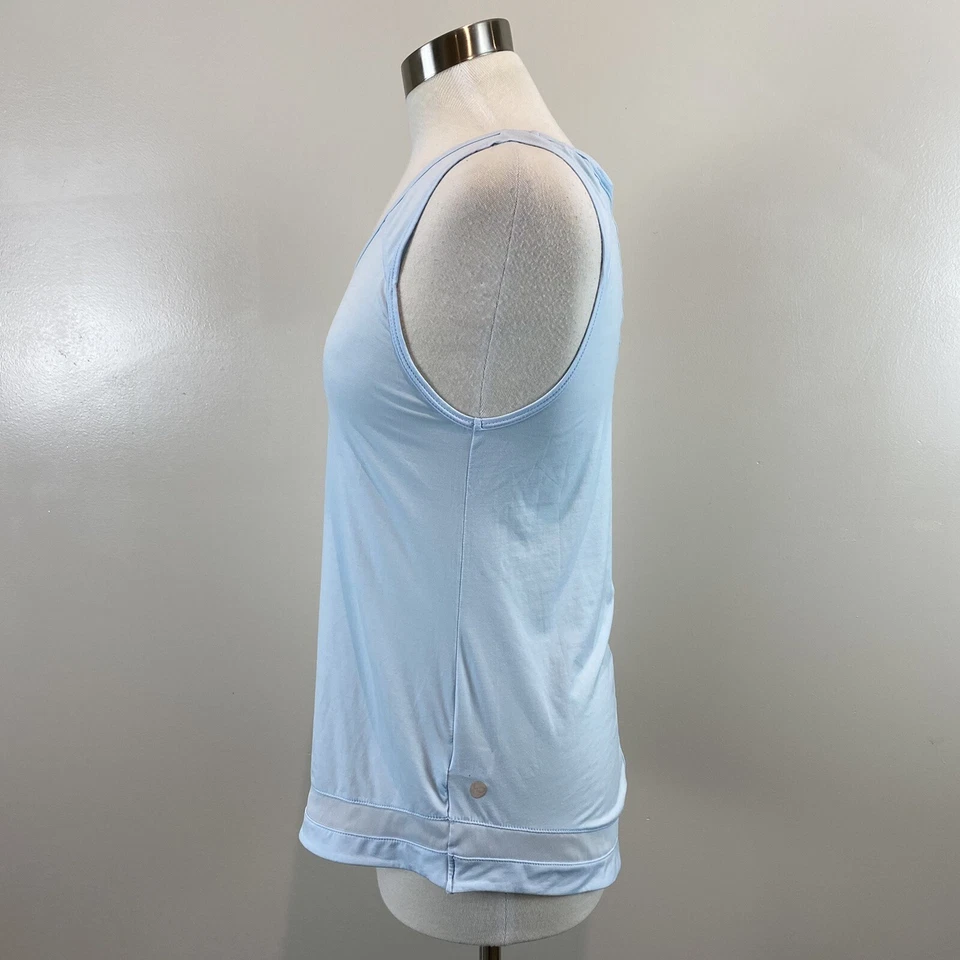 Женская майка Zella среднего размера для активного отдыха синяя разделенная спортивная без рукавов Q11 - Изображение 2 из 4