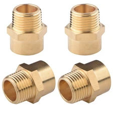 4 Pack 1/2" BSP to NPT Adapter, G 1/2 (BSP) Female Thread to US 1/2 NPT Male
