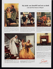 1940 SINGER SEWING MACHINE WEDDING BRIDE VINTAGE MAG. PRINT AD