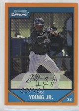 2007 Bowman Chrome Prospects Orange Refractor 6/25 Eric Young Jr #BC120 4i6