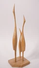 Mid Century Crane Heron Group of 3 Wooden Figurine 36cm Vintage 60s Danish Modern