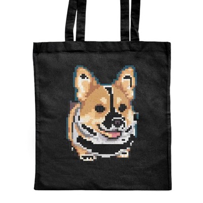 'Pixel Art Corgi Dog' Classic Black Tote Shopper Tasche (ZB00021202)