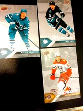 2024-25 UD Star Rookies Hat Trick Lot 3) Celebrini/Will Smith/Hauthier NM