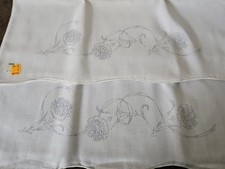 Vintage Stamped for Embroidery Pair Pillowcase Carnations Chrysanthemum