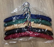 5-Pack Satin Padded Hangers Anti-Slip Sponge Fabric, Dark Vibrant Colors